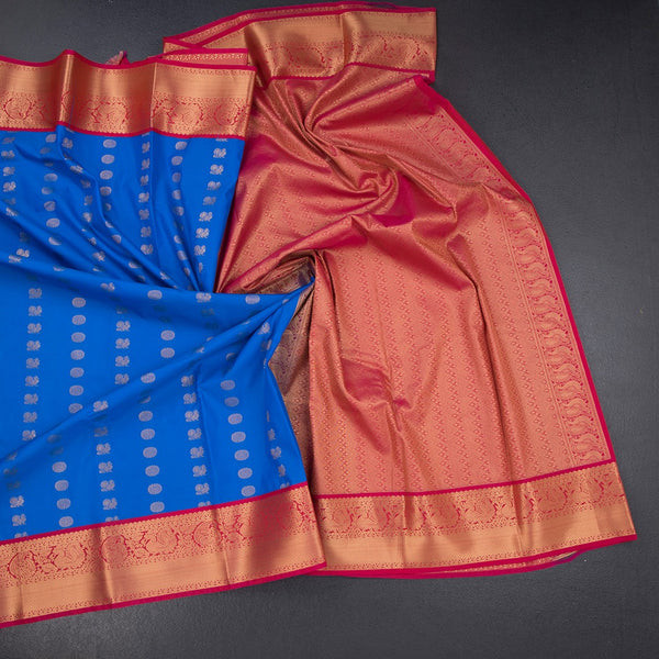 Art Silk Royal Blue Zari Worked Saree 04