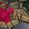 Art Silk Reddish Pink Zari Worked Saree 02