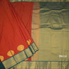Art Silk Rust Orange Zari Worked Saree 02