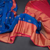 Art Silk Peacock Blue Zari Worked Saree 04