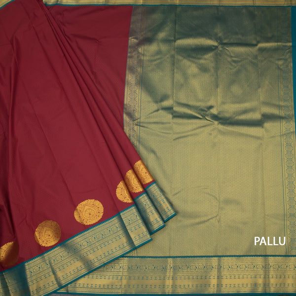 Art Silk Maroon Zari Worked Saree 06