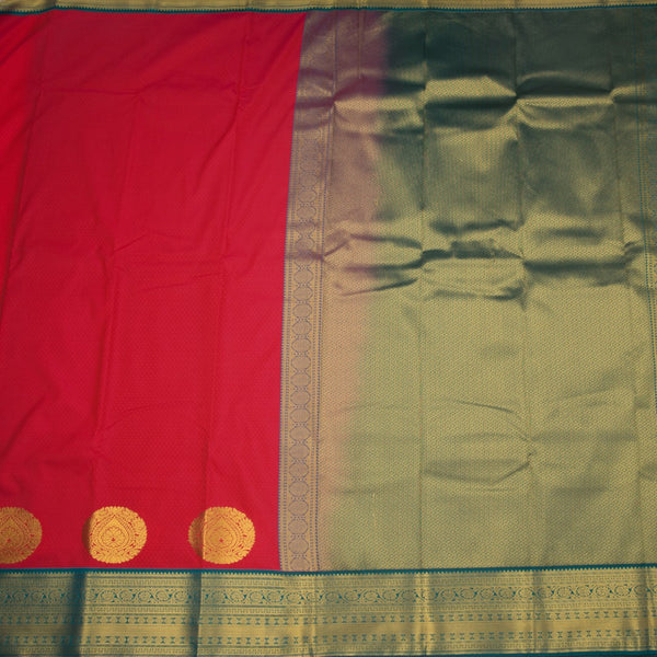 Art Silk Parrot Green Zari Worked Saree 05