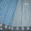Raw Silk Light Blue Zari Worked Saree