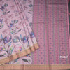 Semi Raw Silk Taffy Pink Floral Printed Saree