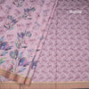 Semi Raw Silk Taffy Pink Floral Printed Saree