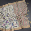 Semi Raw Silk Pista Green Floral Printed Saree 02