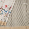 Semi Raw Silk Pista Green Printed Saree In Tree Design