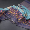 Raw Silk Light Blue Zari Stripes Saree With Animal Design