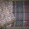 Raw Silk Cream Floral Printed Saree 04