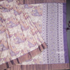 Raw Silk Cream Printed Saree