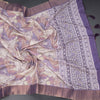 Raw Silk Cream Printed Saree
