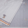 Semi Linen Grey Thread Work Saree