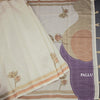 Semi Linen Pista Green Thread Work Saree 02