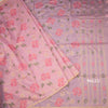 Silk Cotton Pink Floral Thread Work Saree