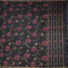 Silk Cotton Black Floral Thread Work Saree