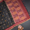 Raw Silk Black Printed Saree