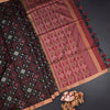 Raw Silk Black Printed Saree 02
