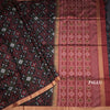 Raw Silk Black Printed Saree 02