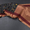 Raw Silk Black Printed Saree And Zari Border