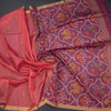 Silk Cotton Peach Saree With Malli Moggu Design
