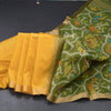 Silk Cotton Mango Yellow Saree With Malli Moggu Design