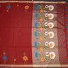 Raw Silk Red Thread Work Saree