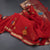 Raw Silk Red Thread Work Saree