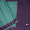 Raw Silk Peacocok Green Zari Checked Saree