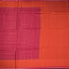 Raw Silk Reddish Pink Zari Checked Saree