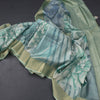 Raw Silk Green Floral Printed Saree