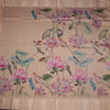 Raw Silk Peach Floral Printed Saree 05
