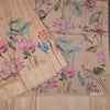 Raw Silk Peach Floral Printed Saree 05
