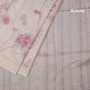 Raw Silk Cream Floral Printed Saree 05