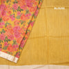 Pure Tussar Yellow Floral Printed Saree 02