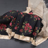 Pure Tussar Black Floral Printed Saree