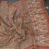 Raw Silk Grey Printed Saree 04