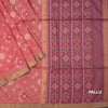 Raw Silk Dark Peach Printed Saree