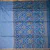 Silk Cotton Ice Blue Thread Work Saree