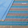 Silk Cotton Ice Blue Thread Work Saree