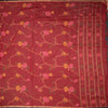 Silk Cotton Red Floral Thread Work Saree 02