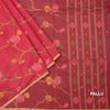 Silk Cotton Red Floral Thread Work Saree 02