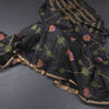 Silk Cotton Black Floral Thread Work Saree 02