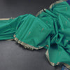 Silk Cotton Jade Green Thread Work Saree
