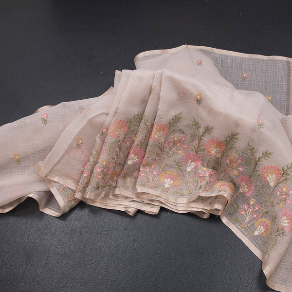 Kota Light Brown Thread Work Saree