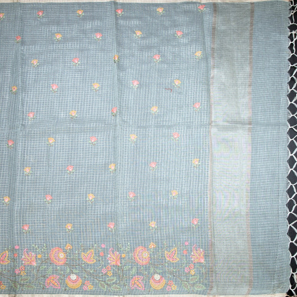 Kota Light Blue Thread Work Saree