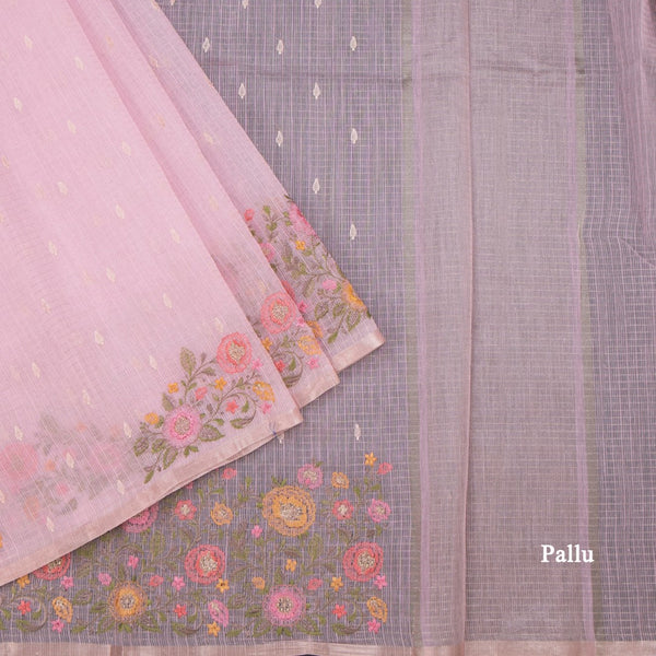 Kota Light Pink Thread Work Saree 03