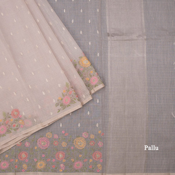 Kota Light Brown Thread Work Saree 02