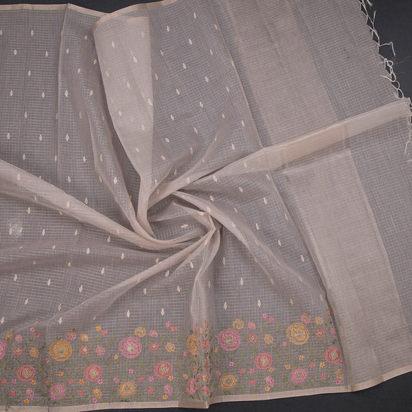 Kota Light Brown Thread Work Saree 02