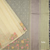 Kota Light Yellow Thread Work Saree 02
