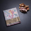 Raw Silk Light Maroon Floral Printed Saree